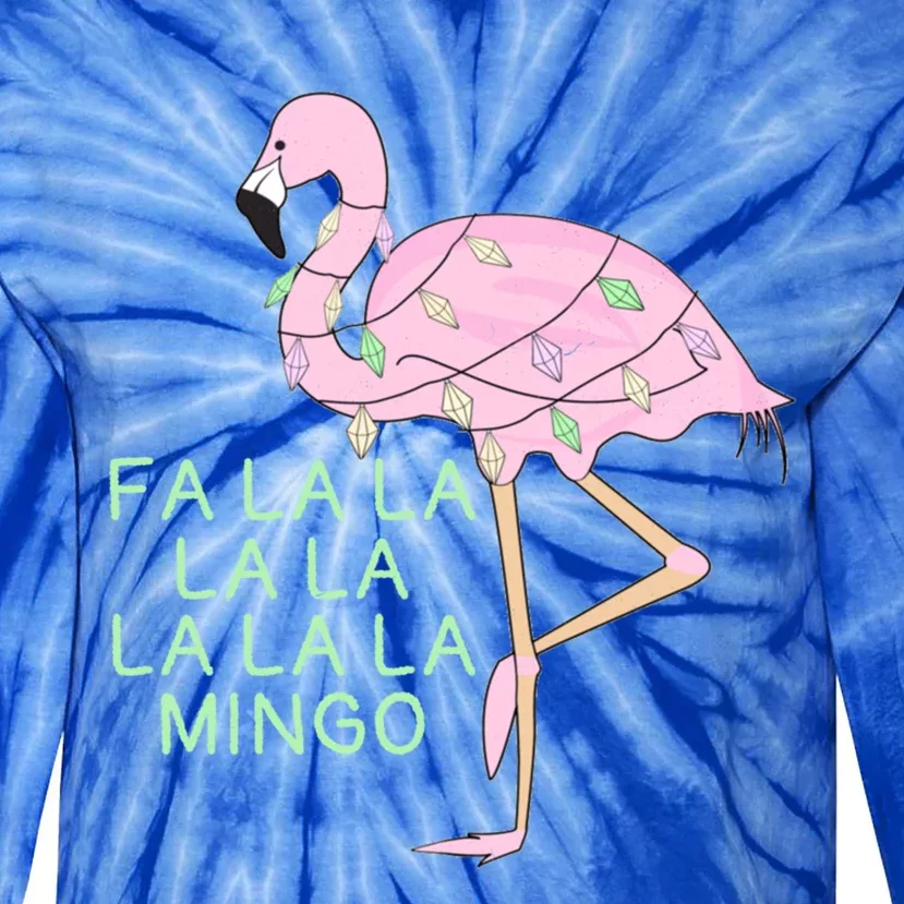 Funny Fa La La La Mingo Flamingo Christmas Gift Tie-Dye Long Sleeve Shirt