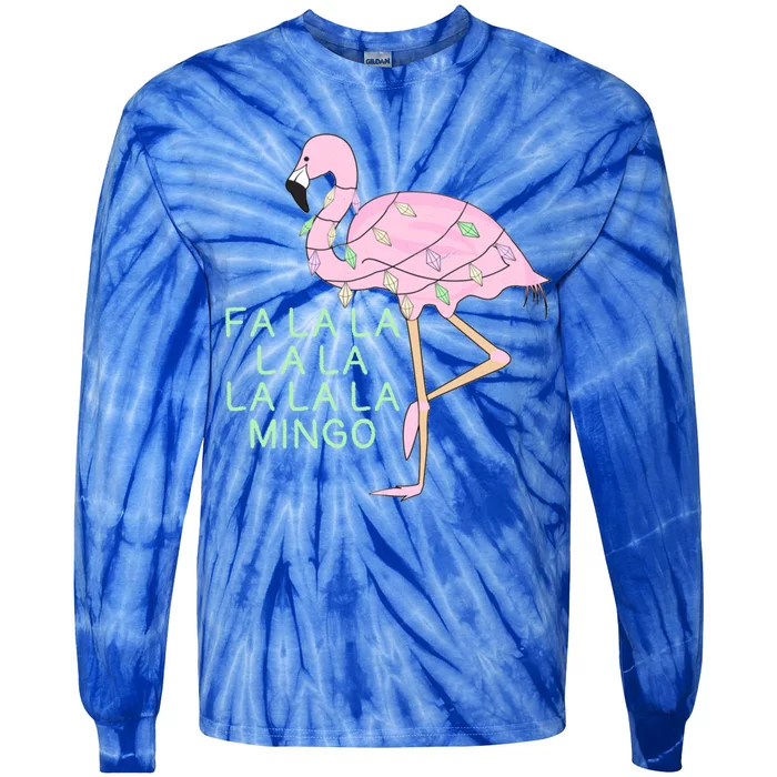 Funny Fa La La La Mingo Flamingo Christmas Gift Tie-Dye Long Sleeve Shirt