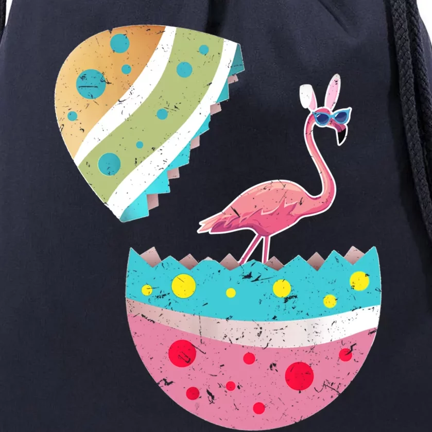 Funny Flamingo Lover Easter Egg Bunny Costume Easter Day Gift Drawstring Bag