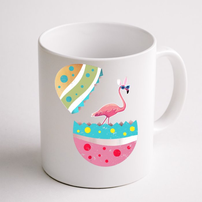 Funny Flamingo Lover Easter Egg Bunny Costume Easter Day Gift Front & Back Coffee Mug