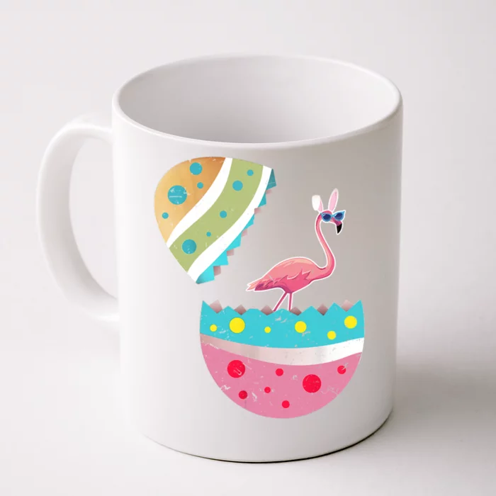 Funny Flamingo Lover Easter Egg Bunny Costume Easter Day Gift Front & Back Coffee Mug