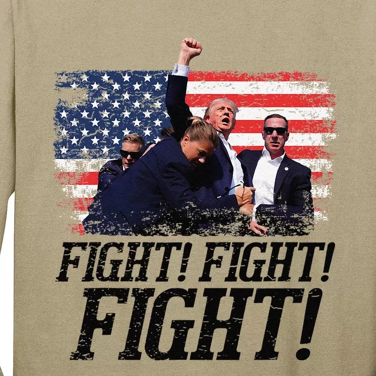 Fight Fist Legend Trump 2024 Survived Shot At Election Rally Tall Long Sleeve T-Shirt