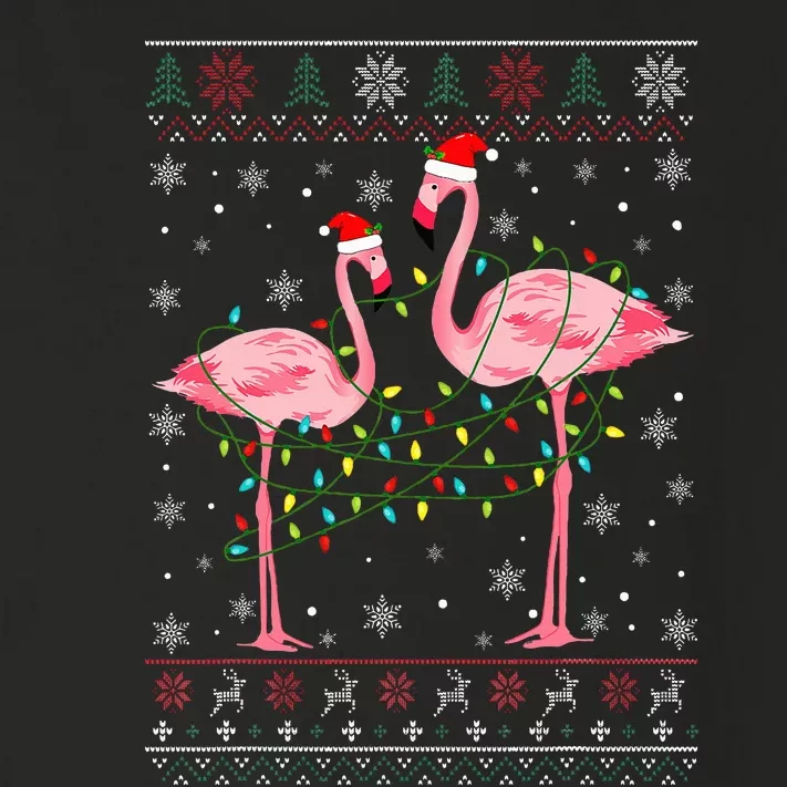 Funny Flamingo Lights Tangled Ugly Sweater Christmas Animals Toddler Long Sleeve Shirt