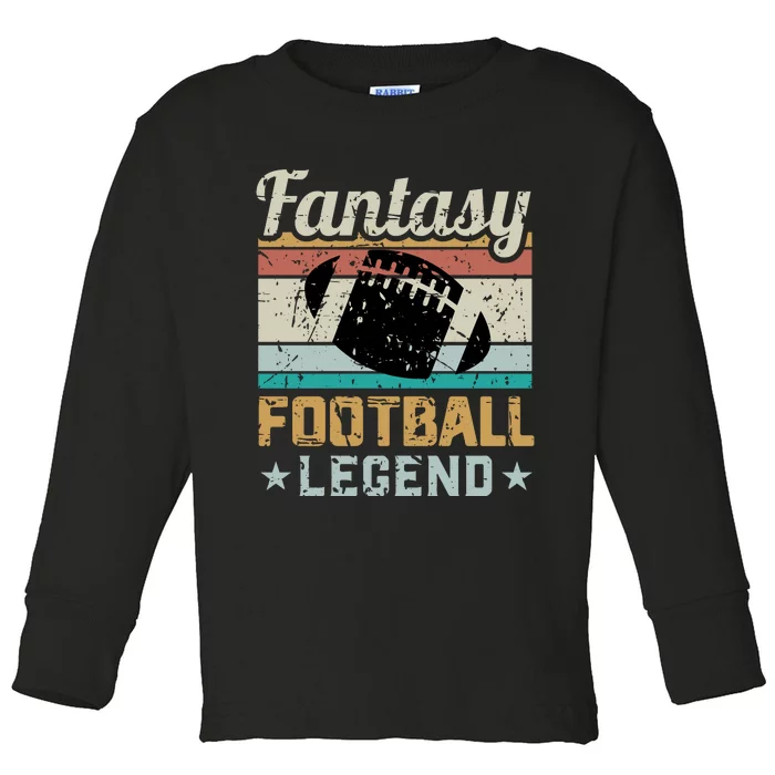 Fantasy Football Legend Retro Style Toddler Long Sleeve Shirt