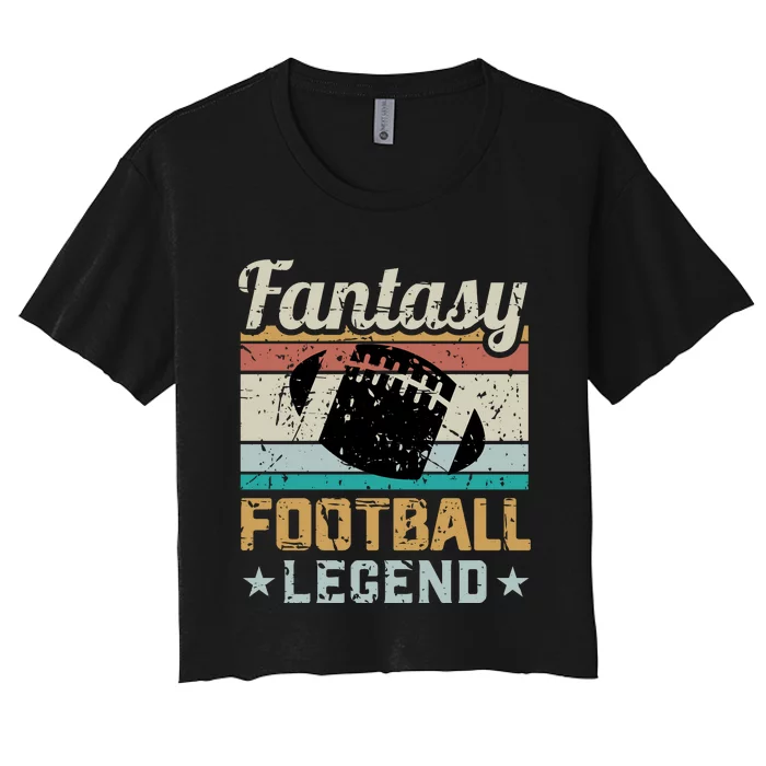 Fantasy Football Legend Retro Style Women's Crop Top Tee