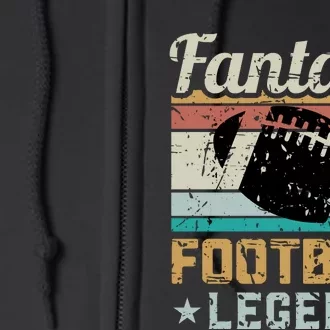 Fantasy Football Legend Retro Style Full Zip Hoodie