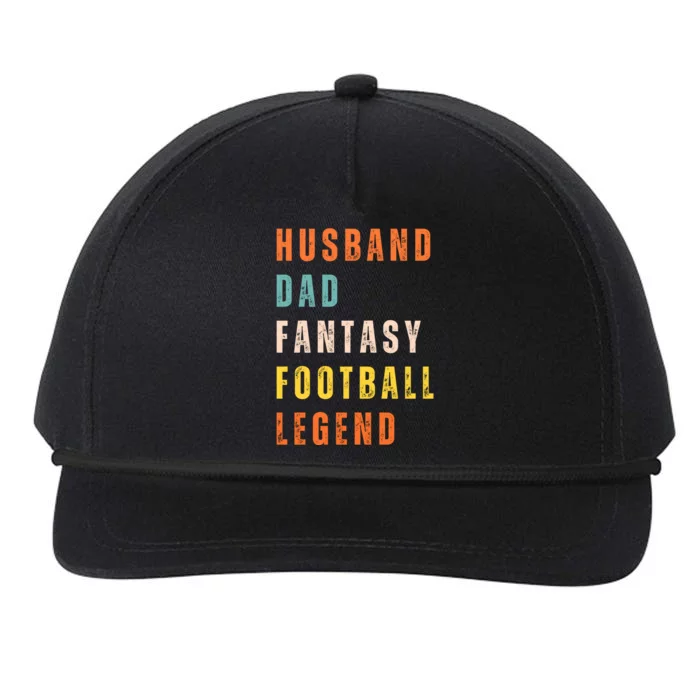 Fantasy Football Legend Gift For Dad Husband Snapback Five-Panel Rope Hat