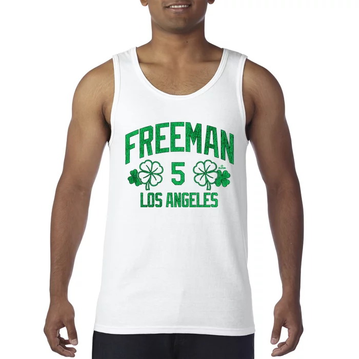 Freddie Free Los Angeles Baseball St PatrickS Clover Funny Gift Tank Top