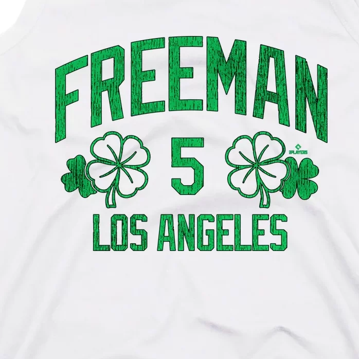 Freddie Free Los Angeles Baseball St PatrickS Clover Funny Gift Tank Top