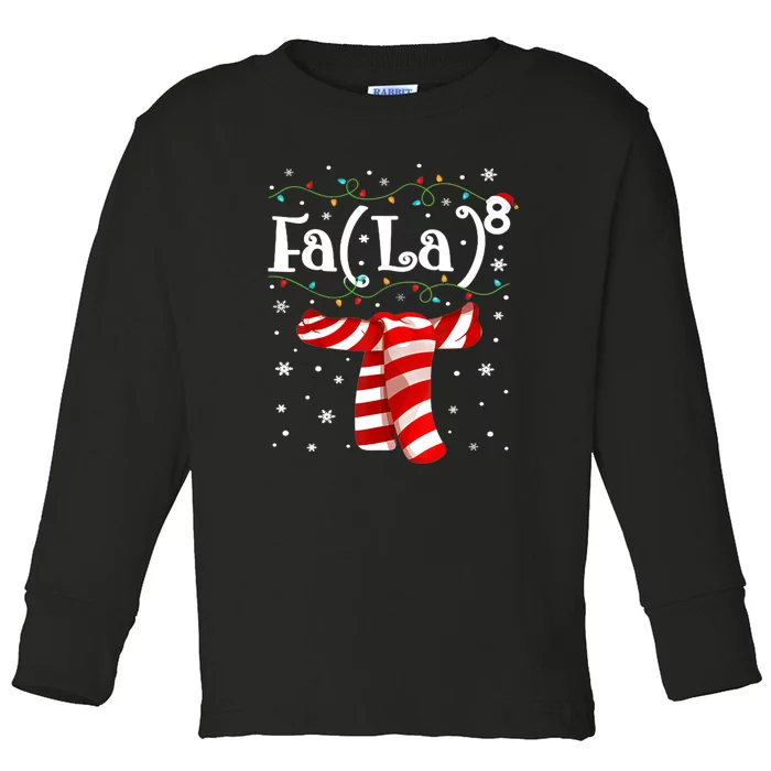 Funny FA (LA)8 Christmas Lights Scarf Fa La Math Toddler Long Sleeve Shirt