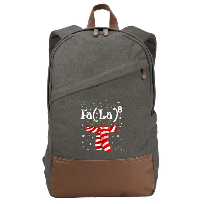 Funny FA (LA)8 Christmas Lights Scarf Fa La Math Cotton Canvas Backpack