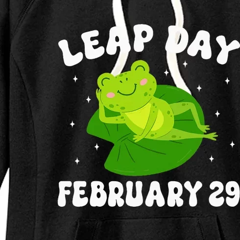 Funny Frog Leap Day February 29 Birthday Feb 29 Leap Year Women's Fleece Hoodie