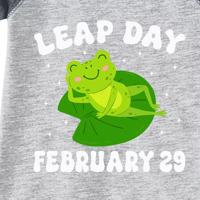 Funny Frog Leap Day February 29 Birthday Feb 29 Leap Year Infant Baby Jersey Bodysuit