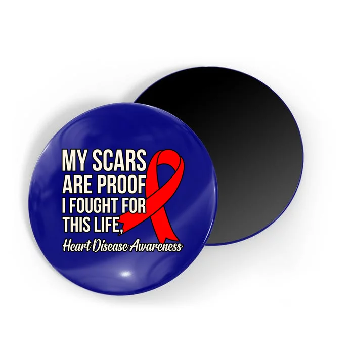 Fought For Life Heart Disease Awareness Survivor Graphic Gift Magnet