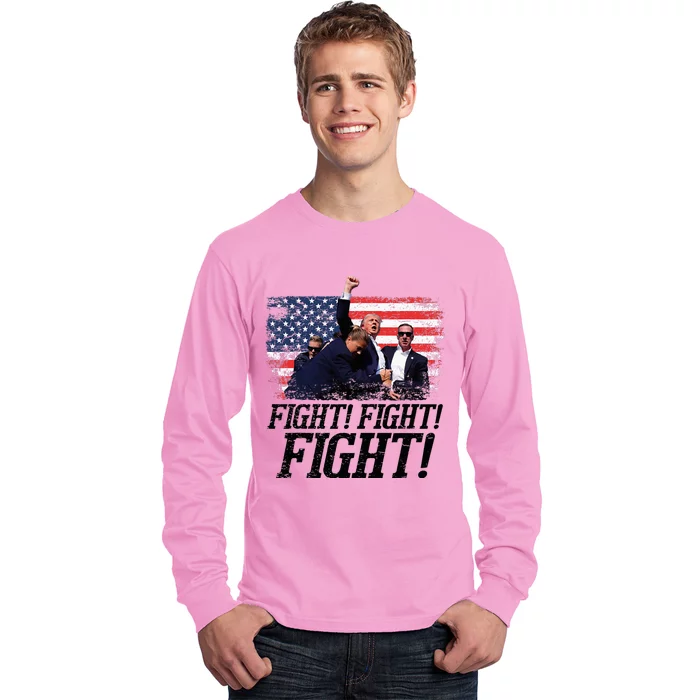 Fight Fist Legend Trump 2024 Survived Shot At Election Rally Long Sleeve Shirt