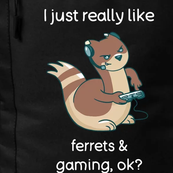 Funny Ferret Lover Gamer I Love Video Gaming Ferret Daily Commute Backpack