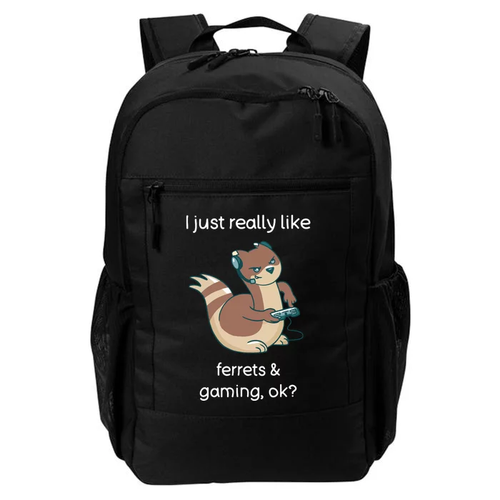 Funny Ferret Lover Gamer I Love Video Gaming Ferret Daily Commute Backpack