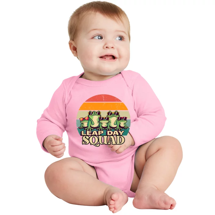 Funny Frog Lover Leap Day Squad February 29 Baby Long Sleeve Bodysuit