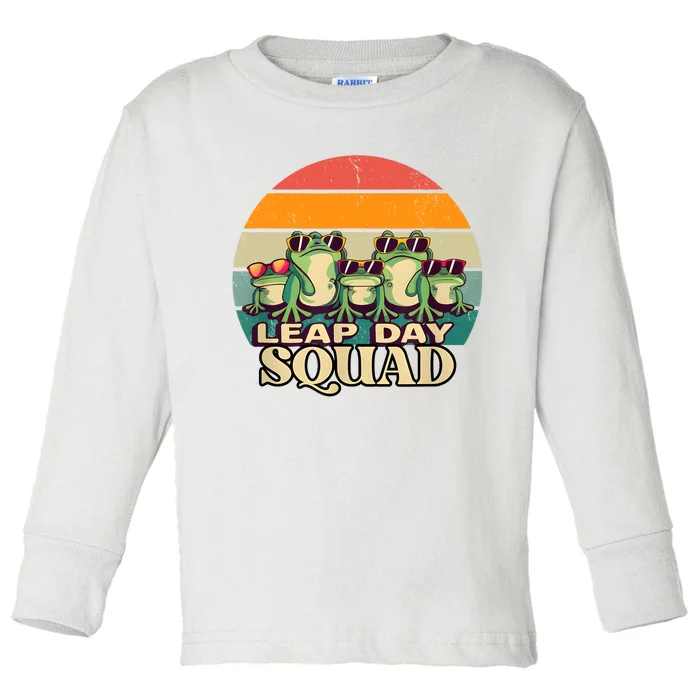 Funny Frog Lover Leap Day Squad February 29 Toddler Long Sleeve Shirt