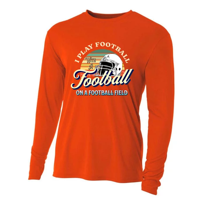 Funny Football Line Go Sports Ofunny Giftline Football Gameday Gift Cooling Performance Long Sleeve Crew