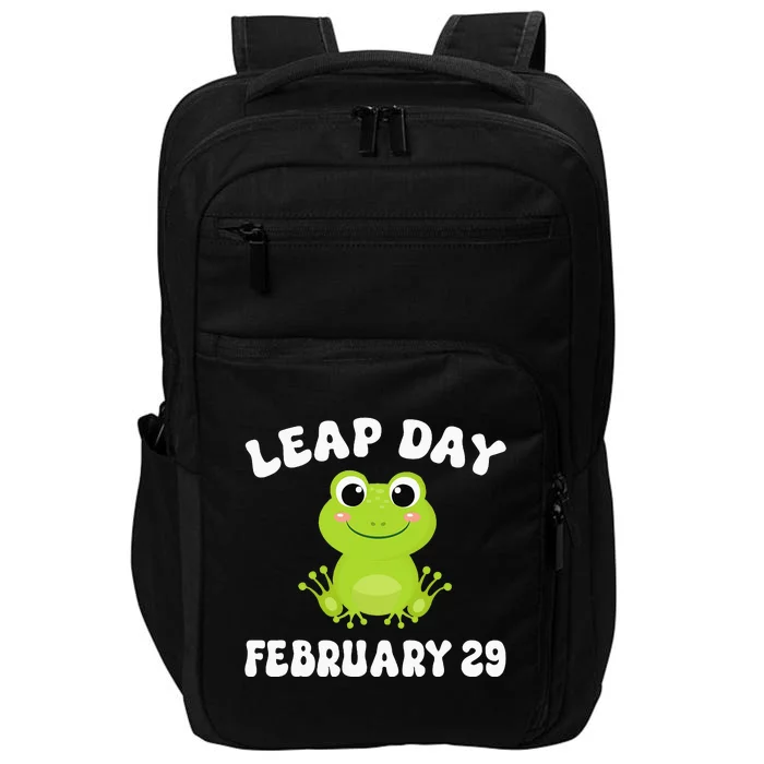 Funny Frog Leap Day February 29 Birthday Feb 29 Leap Year Impact Tech Backpack