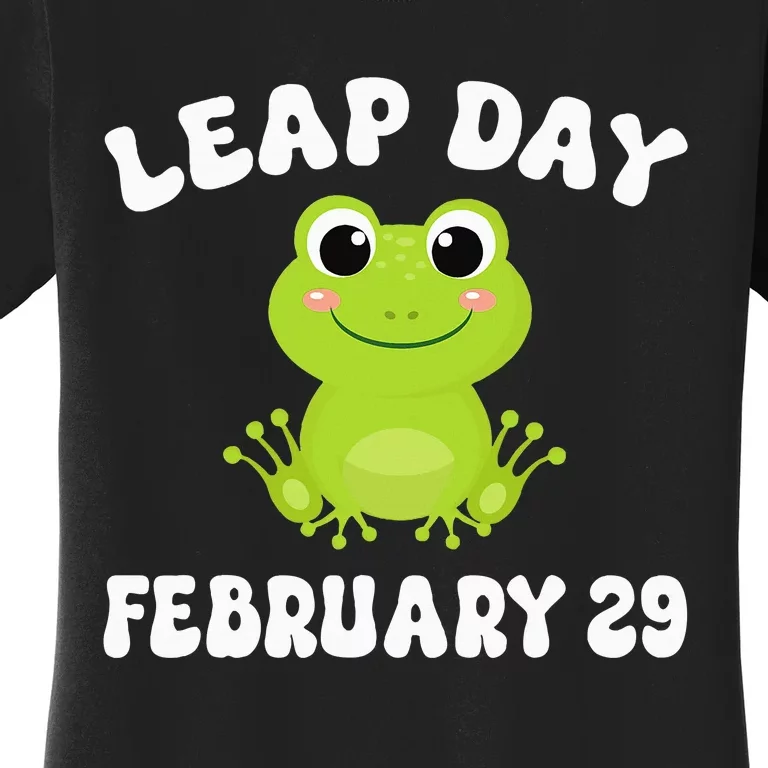 Funny Frog Leap Day February 29 Birthday Feb 29 Leap Year Women's T-Shirt