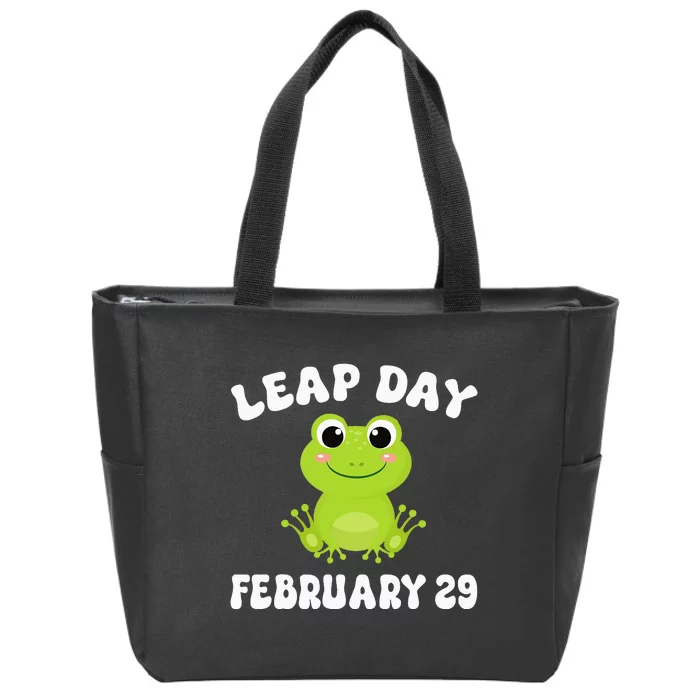 Funny Frog Leap Day February 29 Birthday Feb 29 Leap Year Zip Tote Bag