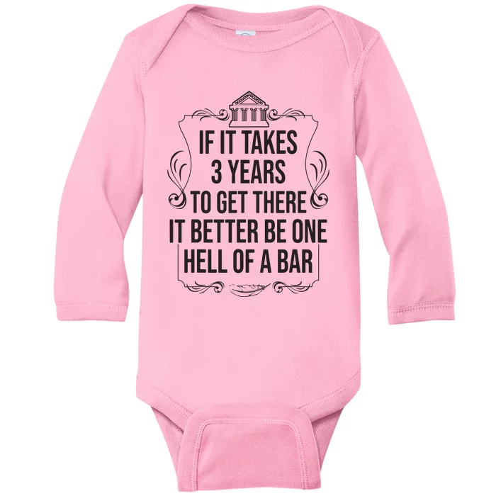 Funny Future Lawyer Student Gift Cute Law School Bar Exam Baby Long Sleeve Bodysuit