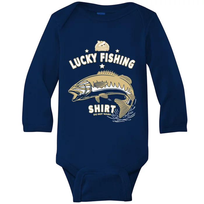 Funny Fisher Love Fishing Gift Lucky Fishing Gift Baby Long Sleeve Bodysuit