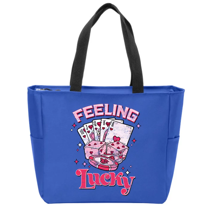 Feeling Funny Lucky Valentine's Day Retro Cute Gift Zip Tote Bag