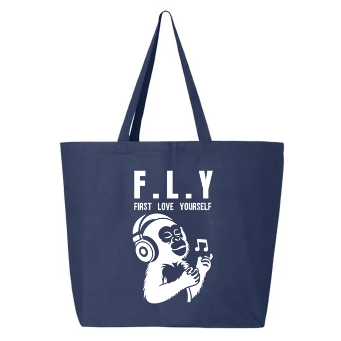 Fly First Love Yourself: Enjoy Music Cute Monkey Cute Gift 25L Jumbo Tote