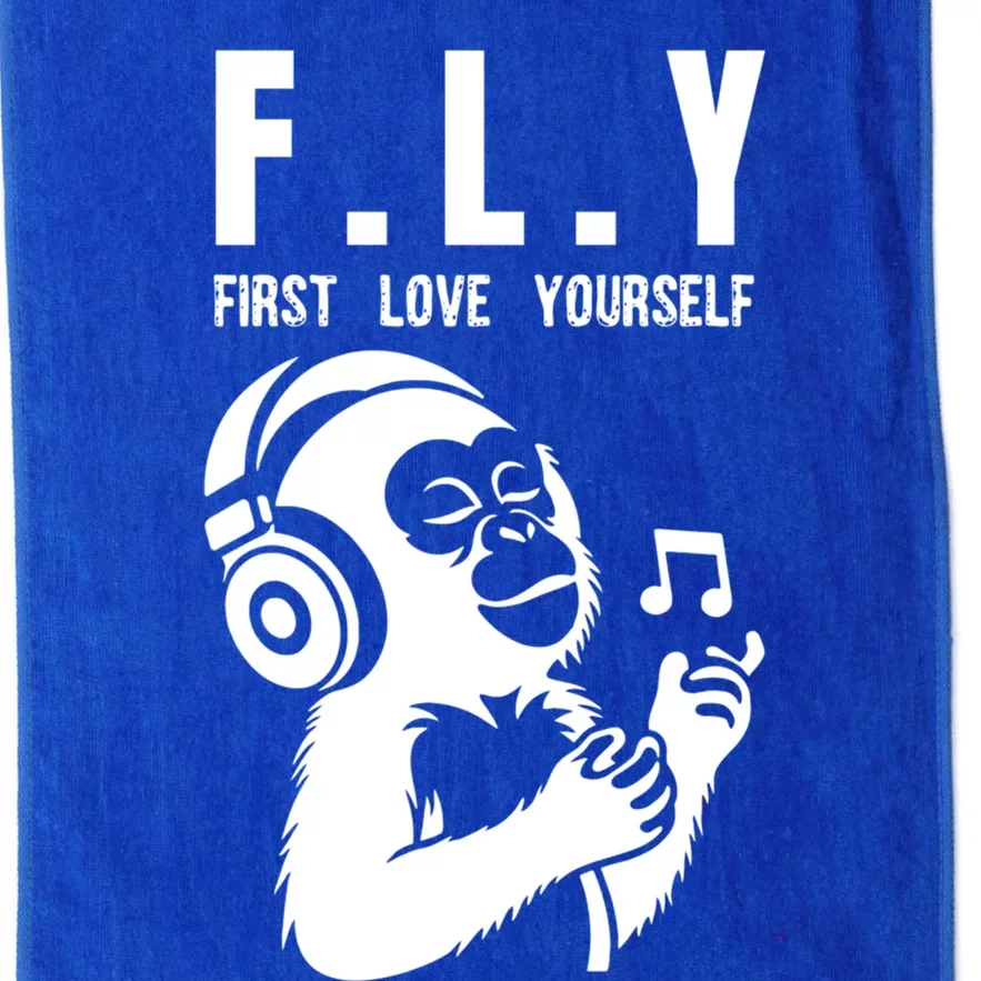 Fly First Love Yourself: Enjoy Music Cute Monkey Cute Gift Platinum Collection Golf Towel