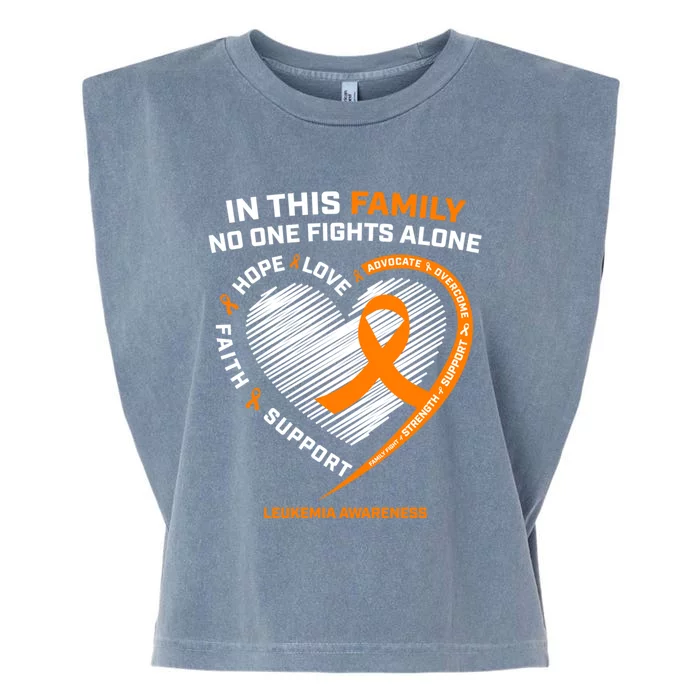 Family Fight Leukemia Awareness Products Gift Funny Gift Garment-Dyed Women's Muscle Tee