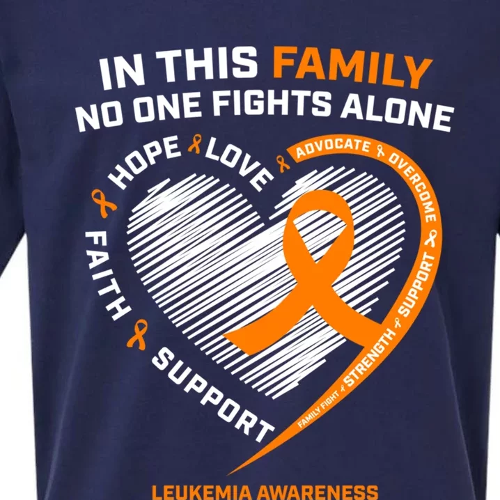 Family Fight Leukemia Awareness Products Gift Funny Gift Sueded Cloud Jersey T-Shirt