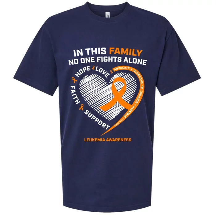 Family Fight Leukemia Awareness Products Gift Funny Gift Sueded Cloud Jersey T-Shirt