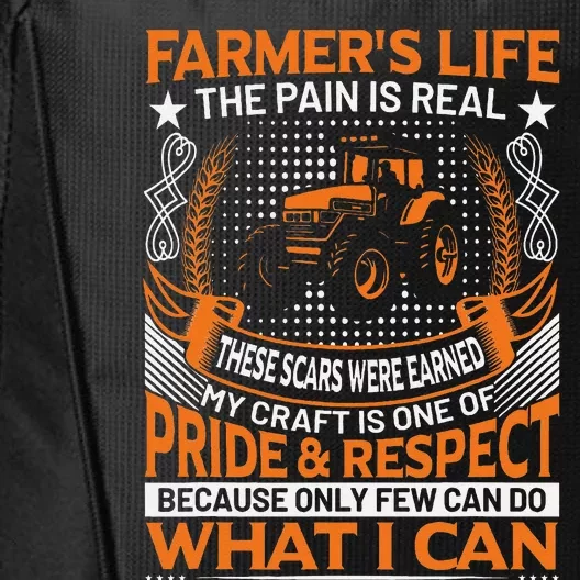 Funny Farmer’s Life Tractors Planting Crops City Backpack