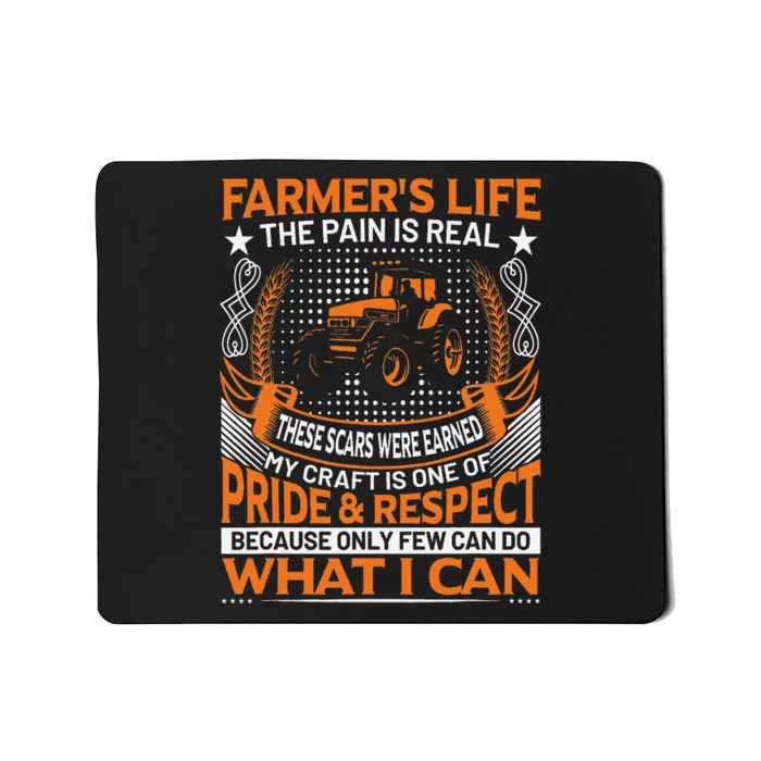 Funny Farmer’s Life Tractors Planting Crops Mousepad