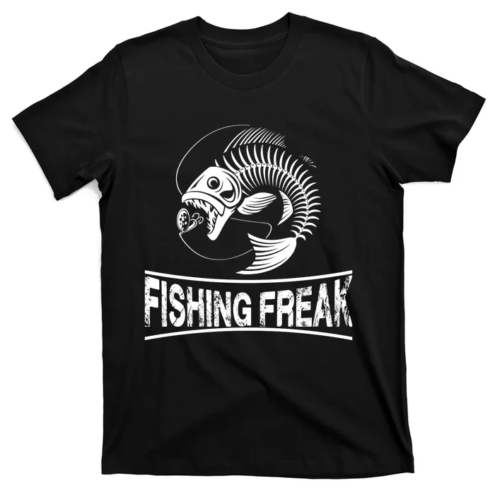 Fishing Freak Largemouth Bass Funny Fisherman Fathers Day T-Shirt