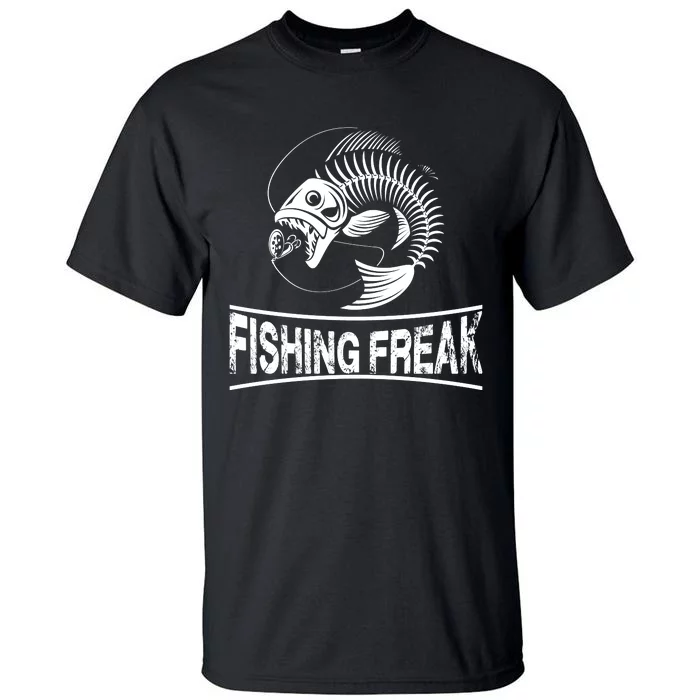 Fishing Freak Largemouth Bass Funny Fisherman Fathers Day Tall T-Shirt