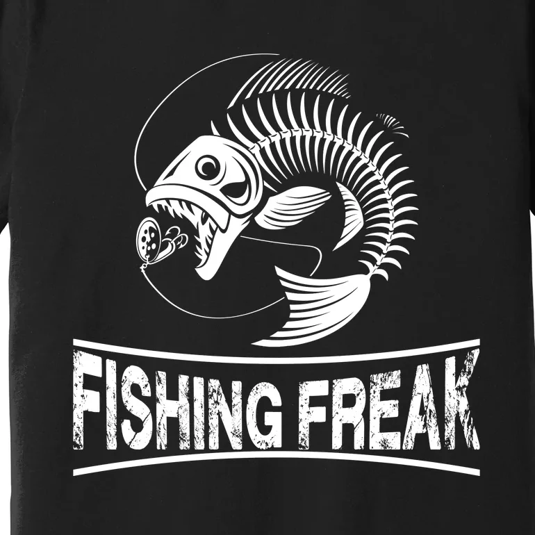 Fishing Freak Largemouth Bass Funny Fisherman Fathers Day Premium T-Shirt