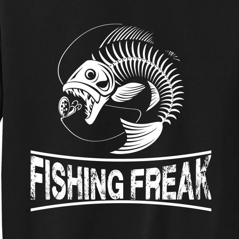 Fishing Freak Largemouth Bass Funny Fisherman Fathers Day Tall Sweatshirt