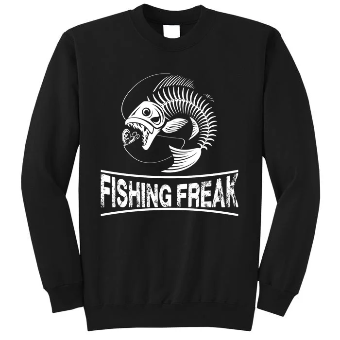 Fishing Freak Largemouth Bass Funny Fisherman Fathers Day Tall Sweatshirt