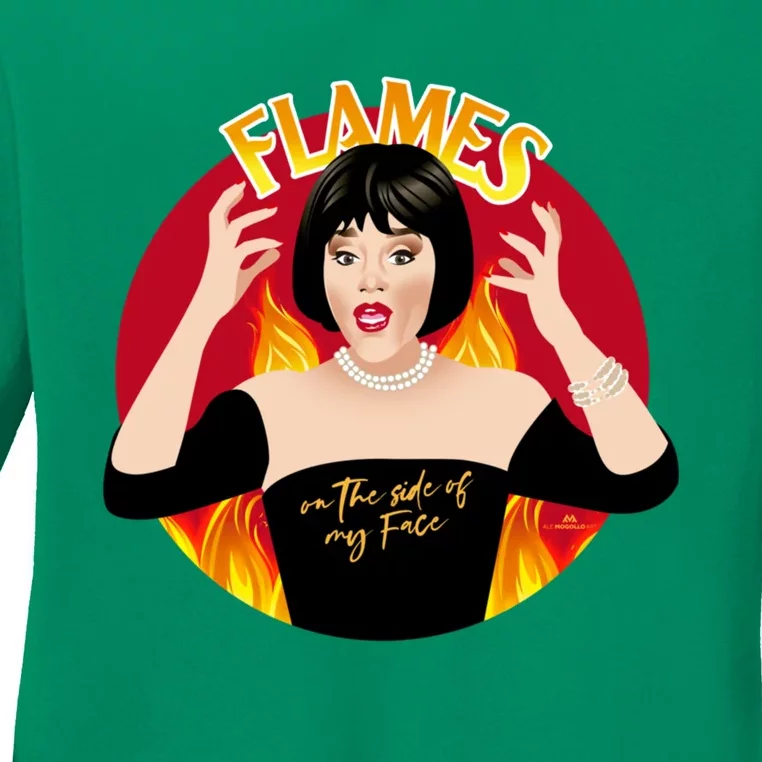 Flames Ladies Long Sleeve Shirt