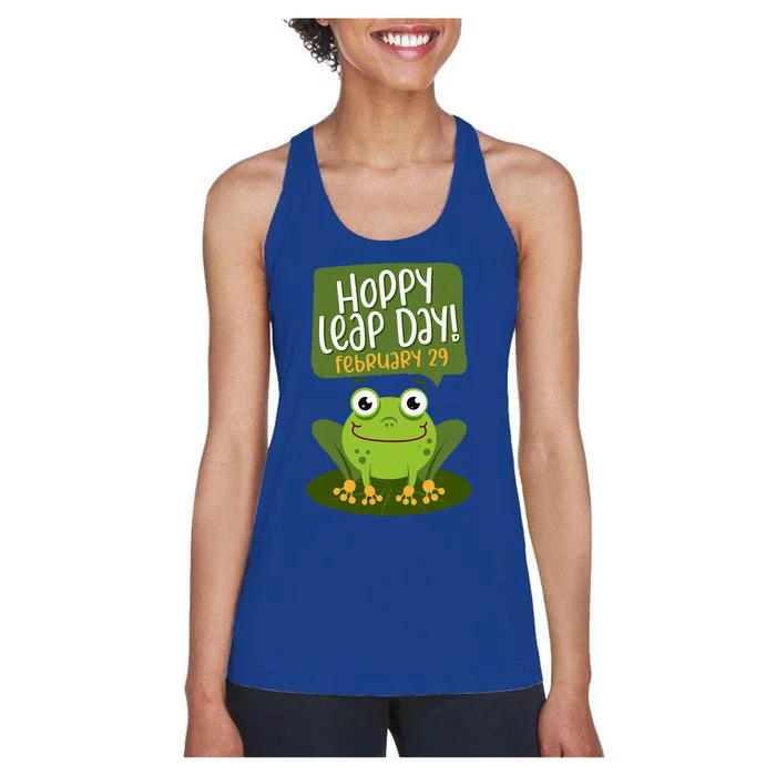 Funny Frog Lover Hoppy Leap Day February 29 Gift Women's Racerback Tank