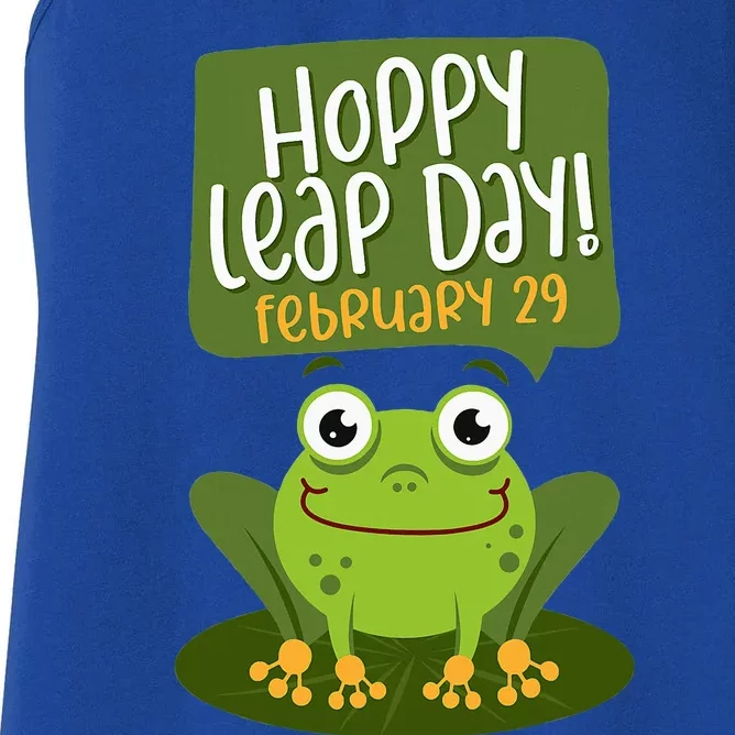 Funny Frog Lover Hoppy Leap Day February 29 Gift Women's Racerback Tank