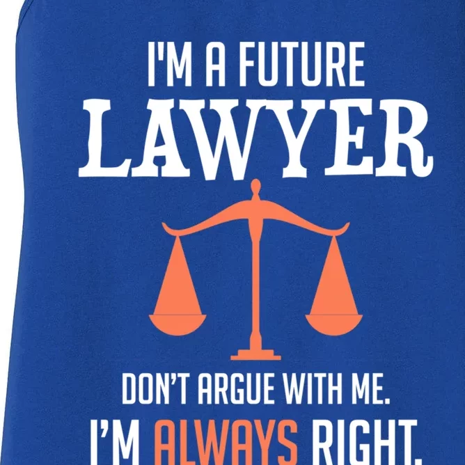 Funny Future Lawyer Law School Student Gift Women's Racerback Tank