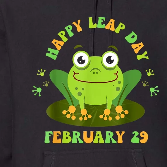 Funny Frog Lovers Happy Leap Day February 29 Green Vintage Premium Hoodie