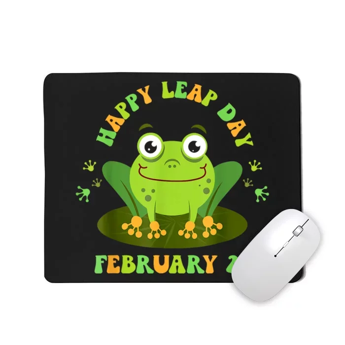 Funny Frog Lovers Happy Leap Day February 29 Green Vintage Mousepad