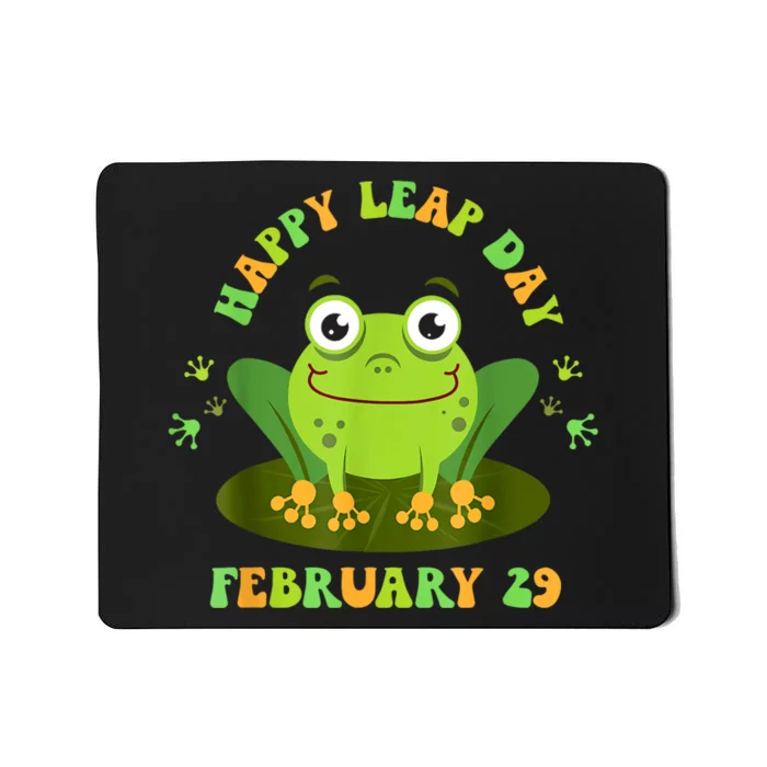 Funny Frog Lovers Happy Leap Day February 29 Green Vintage Mousepad