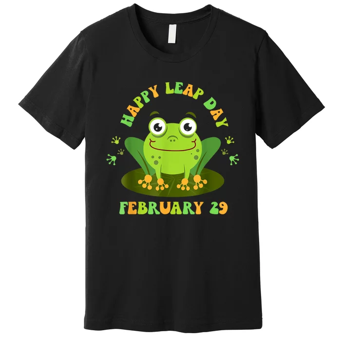 Funny Frog Lovers Happy Leap Day February 29 Green Vintage Premium T-Shirt